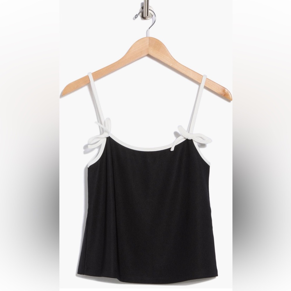 VIGOSS ribbed camisole tank black and white top - Picture 5 of 5